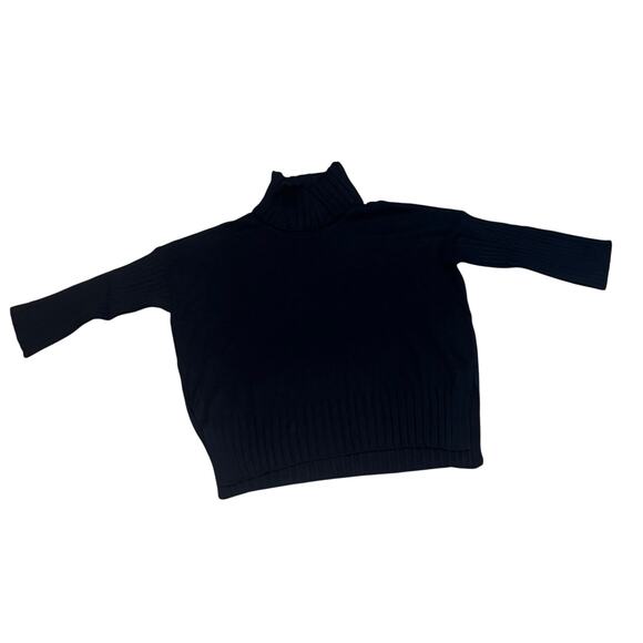 NWT Cyrus Women's Medium Black oversized cowl neck sweater Minimalist Preppy - Picture 1 of 8